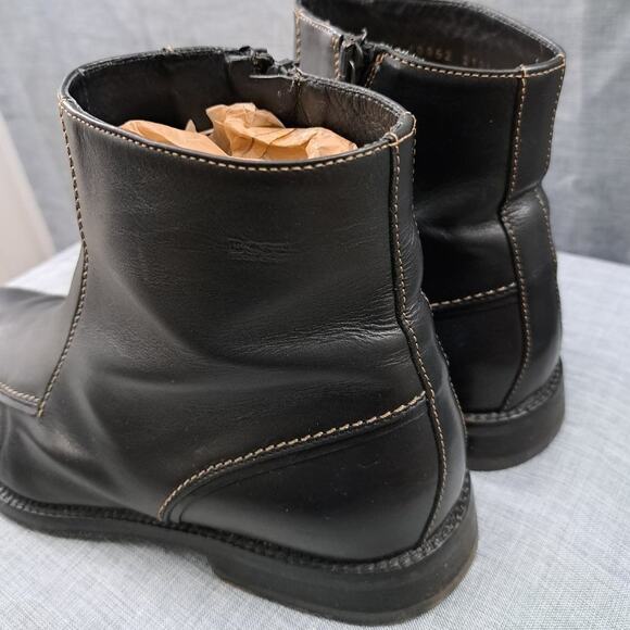 %Hugo Boss Black Leather Chelsea Chukka Ankle Boots Men\'s SZ 8 / D9
